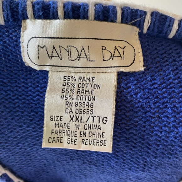 VTG MANDAL BAY XXL LADYBUG FLOWER SEQUIN CARDIGAN SWEATER - Picture 6 of 6